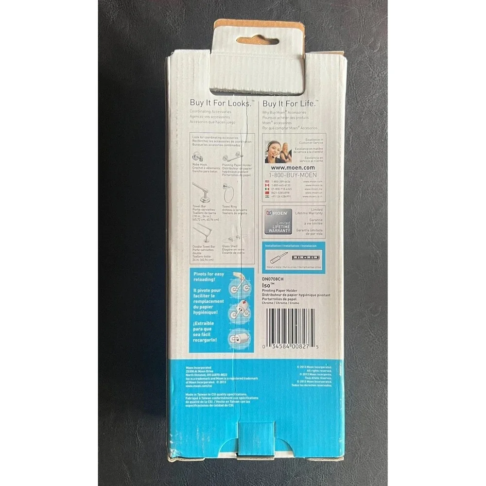 Moen Iso Pivoting Paper Holder  DN0708CH Modern Bathroom Toilet Tissue Roll